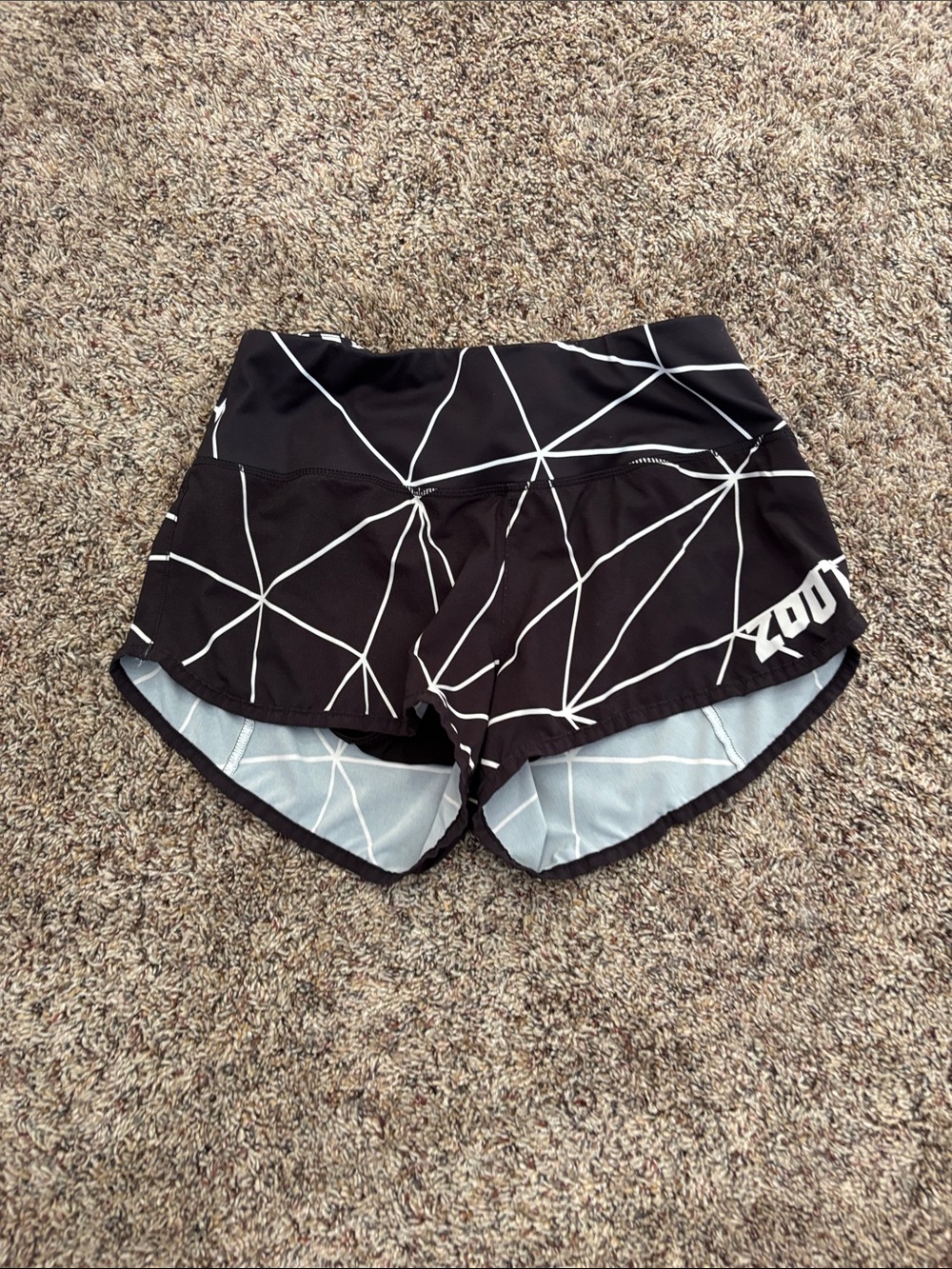 Zoot Run LTD Black & White Geometric Athletic Shorts